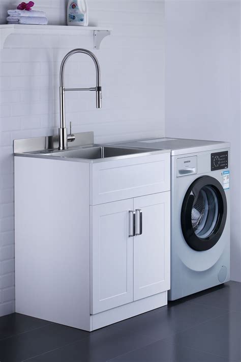 afa stainless steel laundry sink with faucet and cabinet|afa faucet.